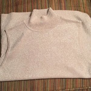 ✅Pink and silver mock turtleneck neck